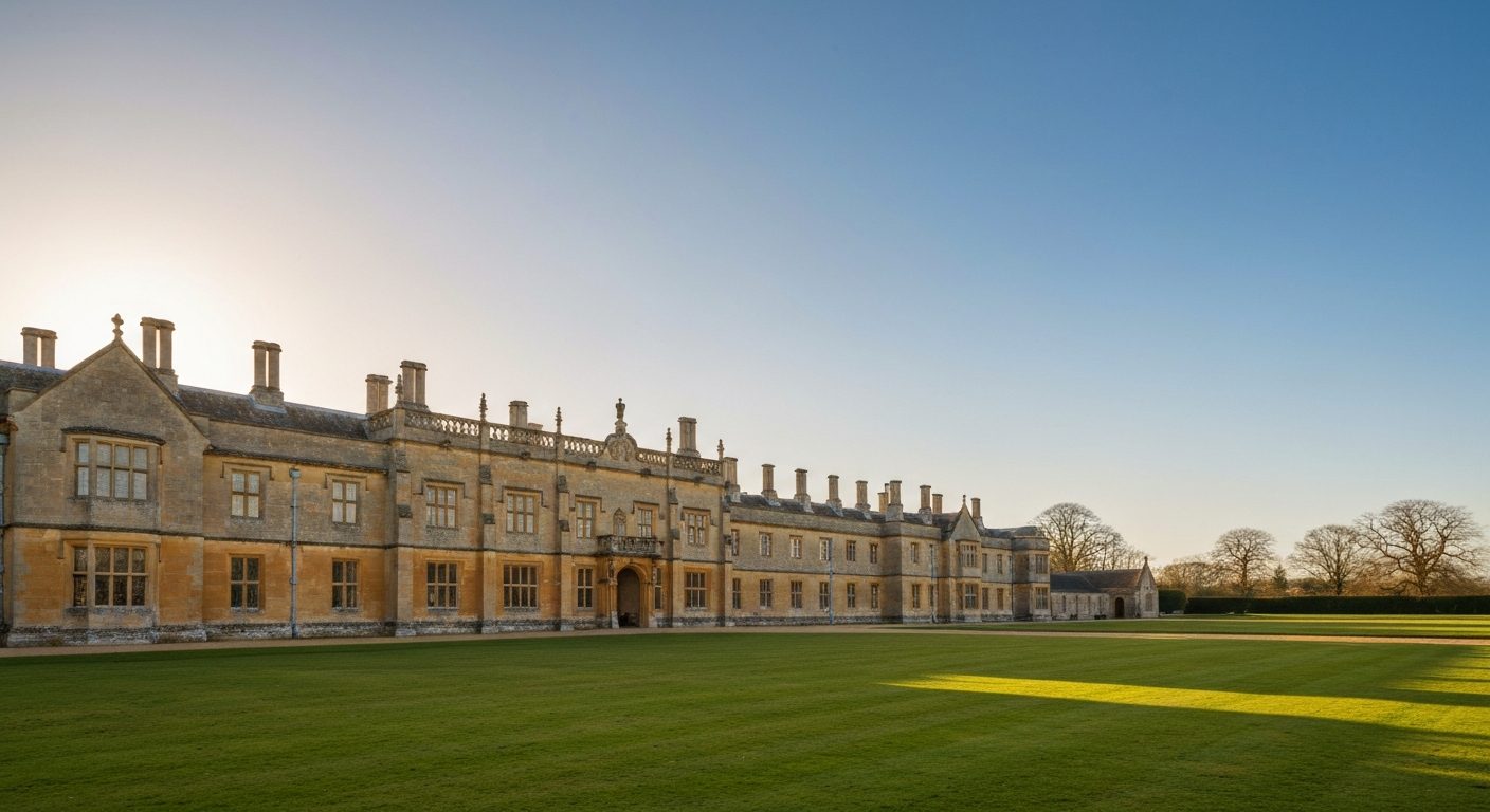 Delapre Abbey historic house and lawns in Northampton