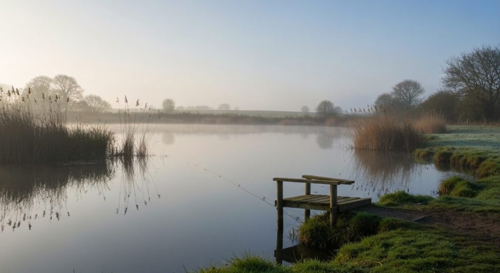 Fishing Lake Misty Morning