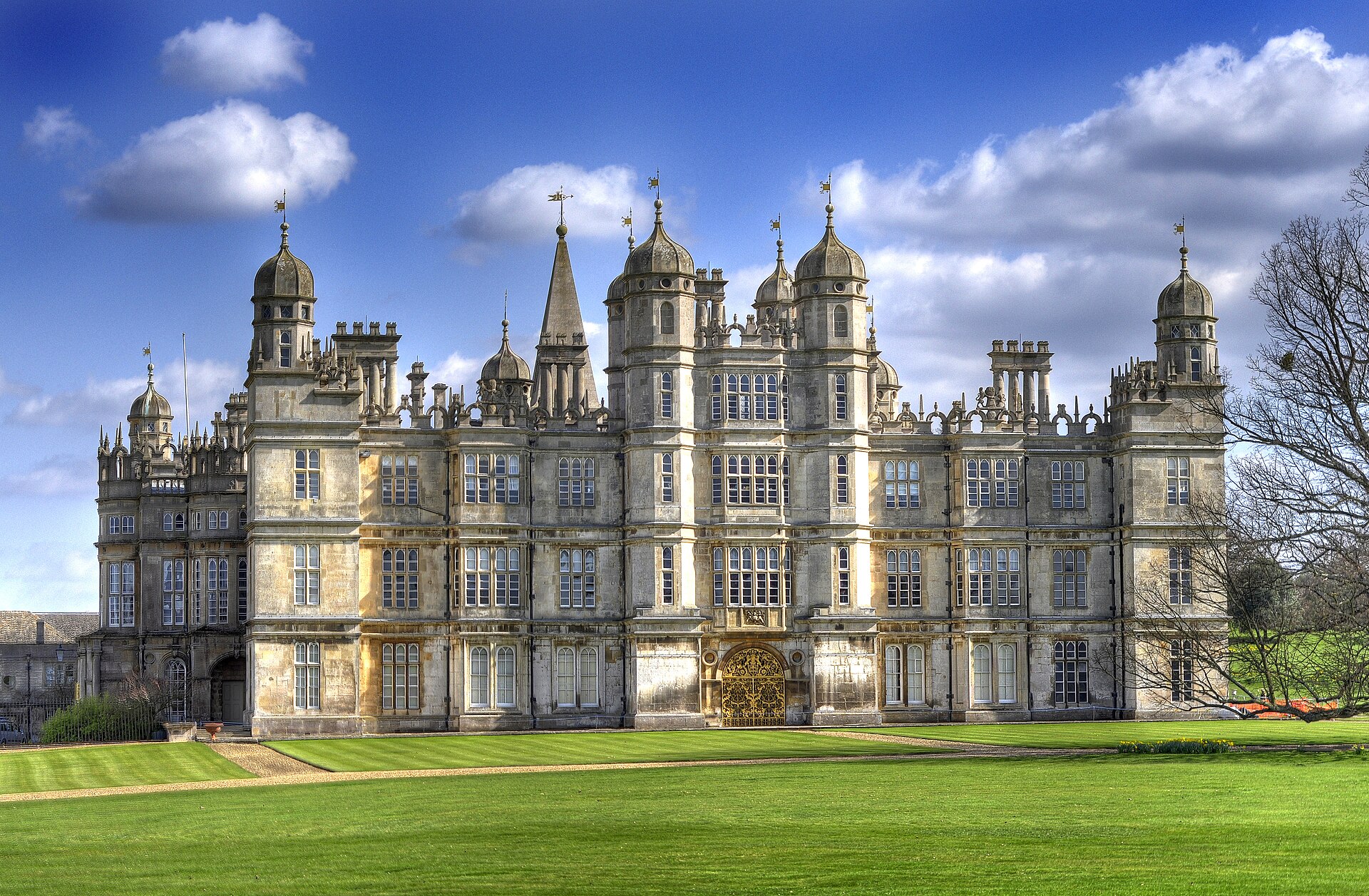 The west front of Burghley House, the Elizabethan house near Stamford where the Burghley Horse Trials are held
